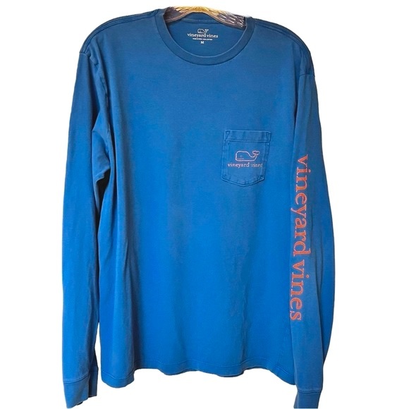 Vineyard Vines Blue Whale Logo Pocket Long Sleeve T-Shirt From 2014 Men’s Medium - Picture 2 of 5